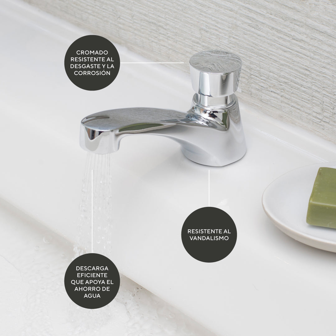 Llave Push Lavamanos tradicional Evora bajo consumo