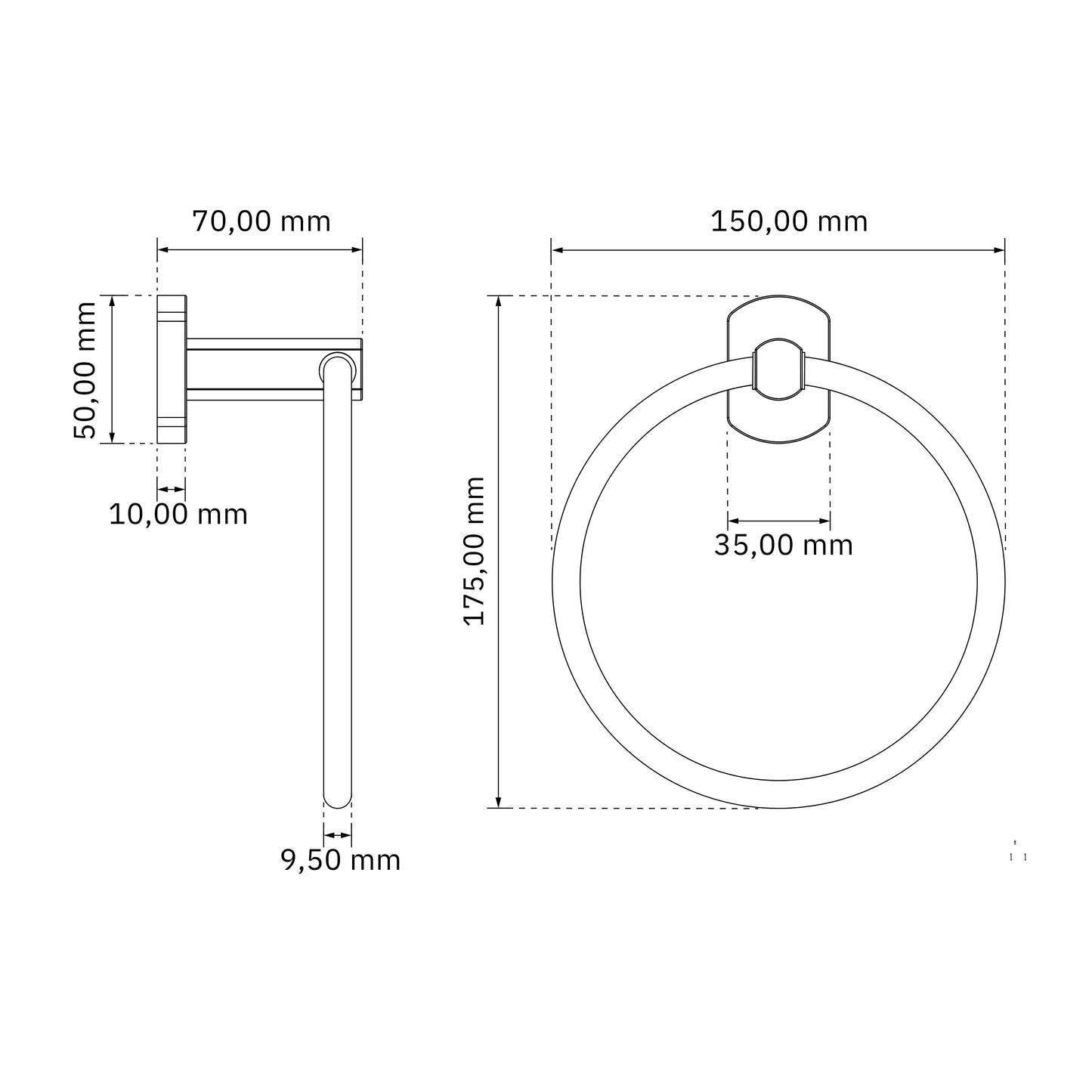 Toallero de argolla Portobello