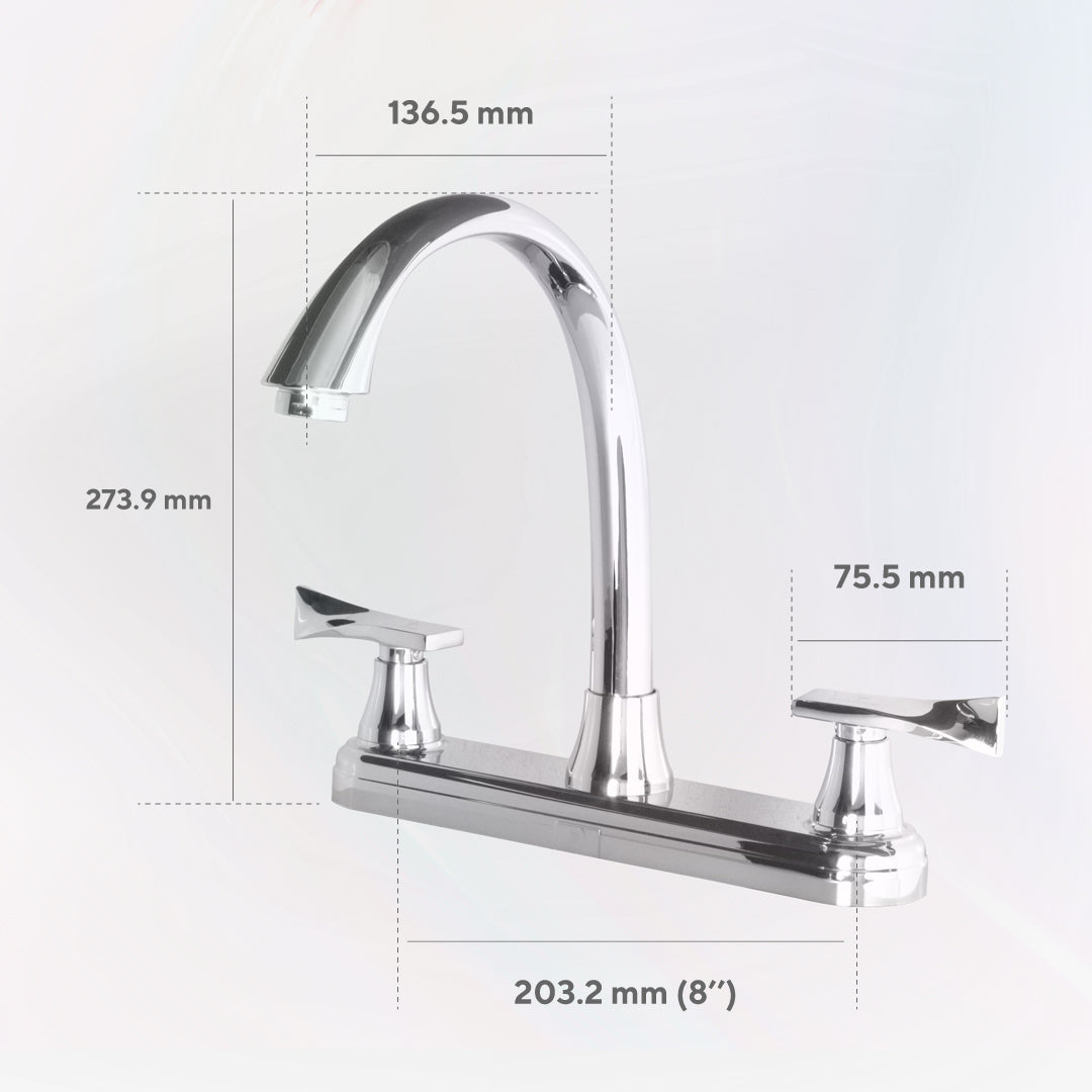 Mezcladora para fregadero 8” Pristina