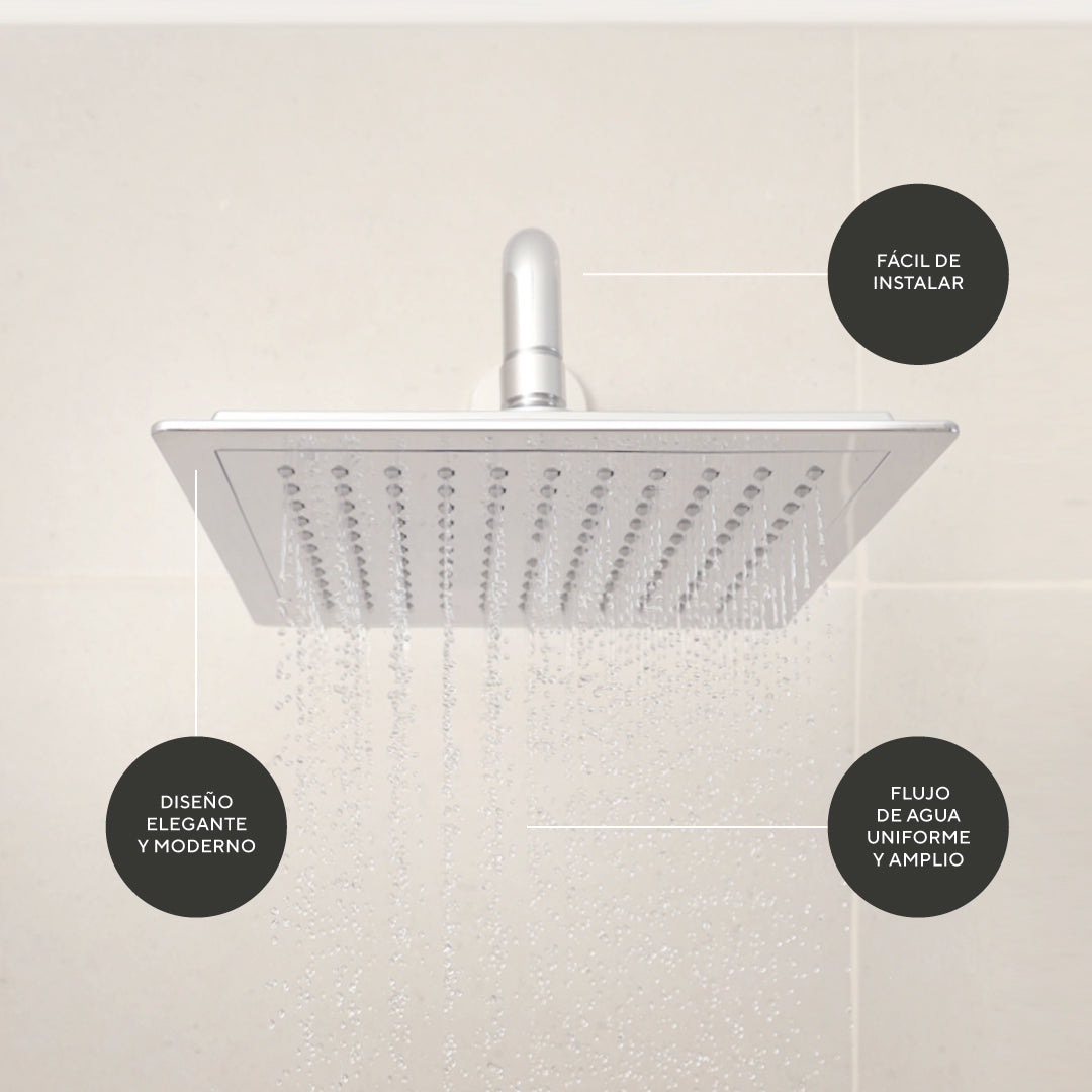 Regadera Iseo cuadrada sin brazo