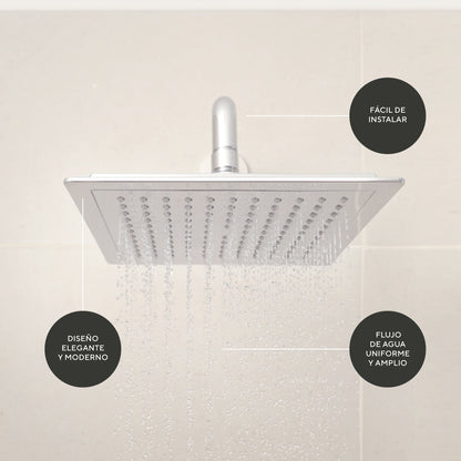 Regadera Iseo cuadrada sin brazo