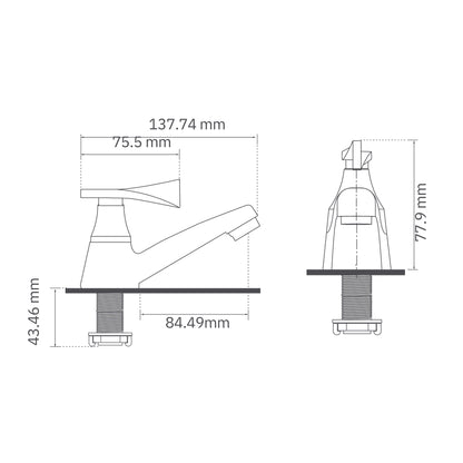 Llave individual para lavabo Pristina