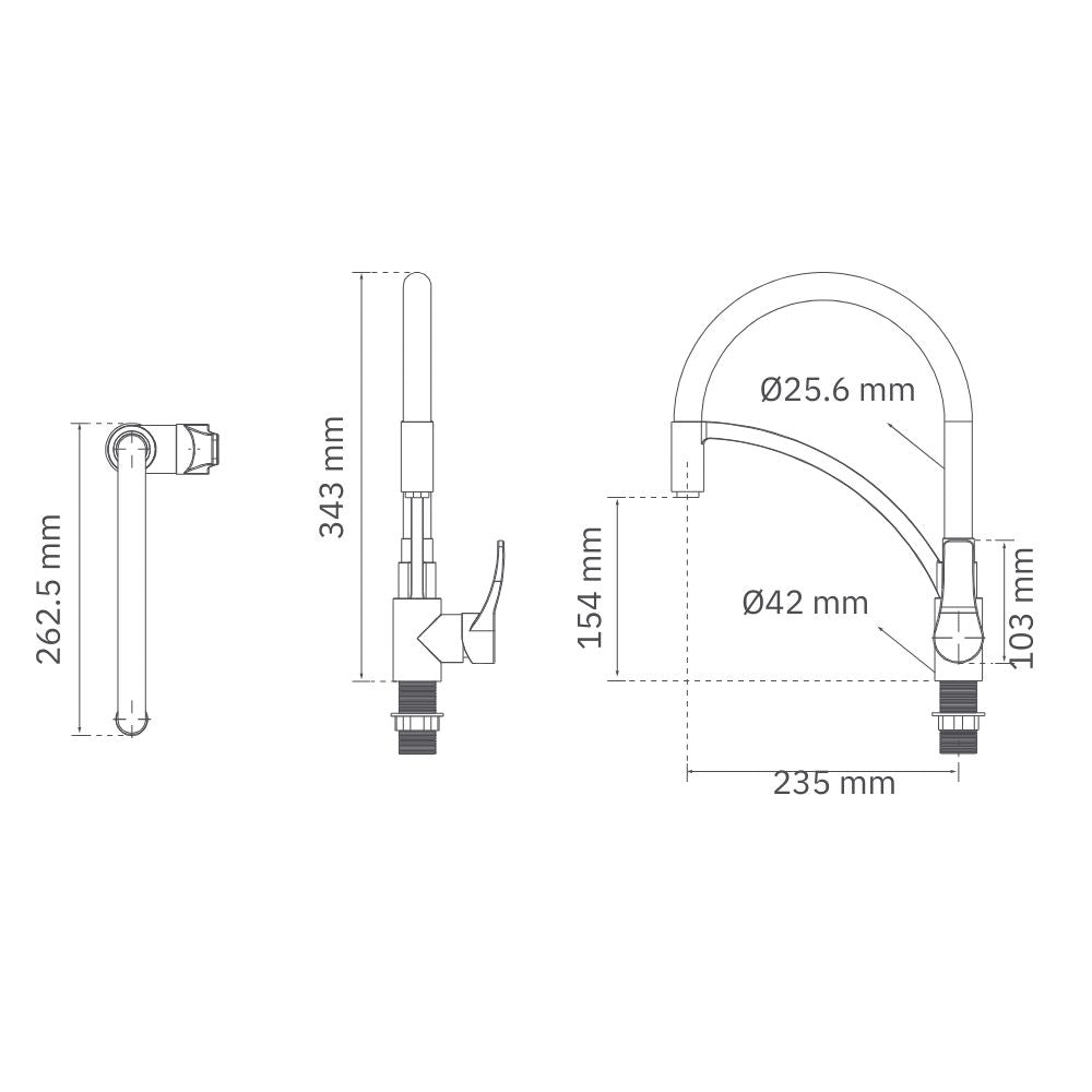 Monomando fregadero Tirso negro