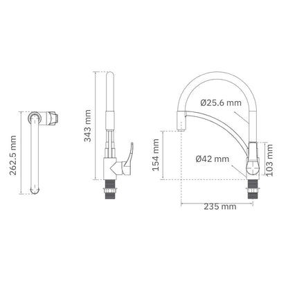 Monomando fregadero Tirso negro