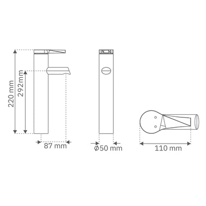 Monomando lavabo alto Sion