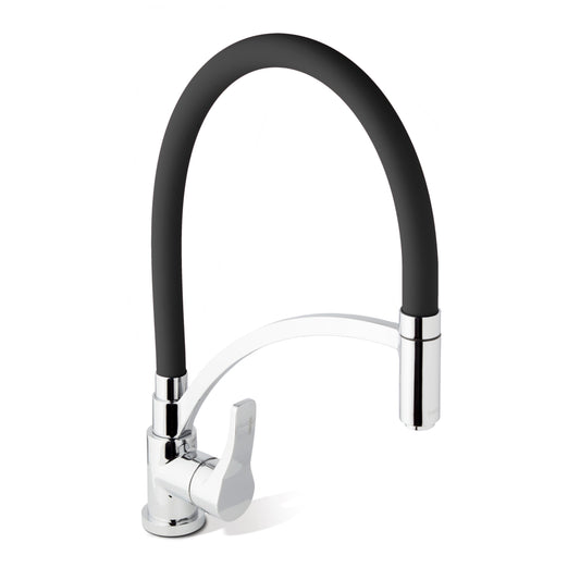 Monomando Negro Lavaplatos. Monocontrol de color negro con soporte para fijar el  brazo flexible Llave de lavaplatos flexible  Grifería lavaplatos flexible Grifería de cocina  Llaves para lavaplatos Grifería de lavaplatos Grifería para lavaplatos Grifería  Mezclador Grifería negra  grifería lavaplatos monocontrol alto flexible griferia flexible para cocina Manguera flexible para lavaplatos